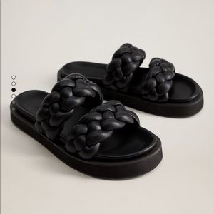 MANGO Platform braided flat sandal